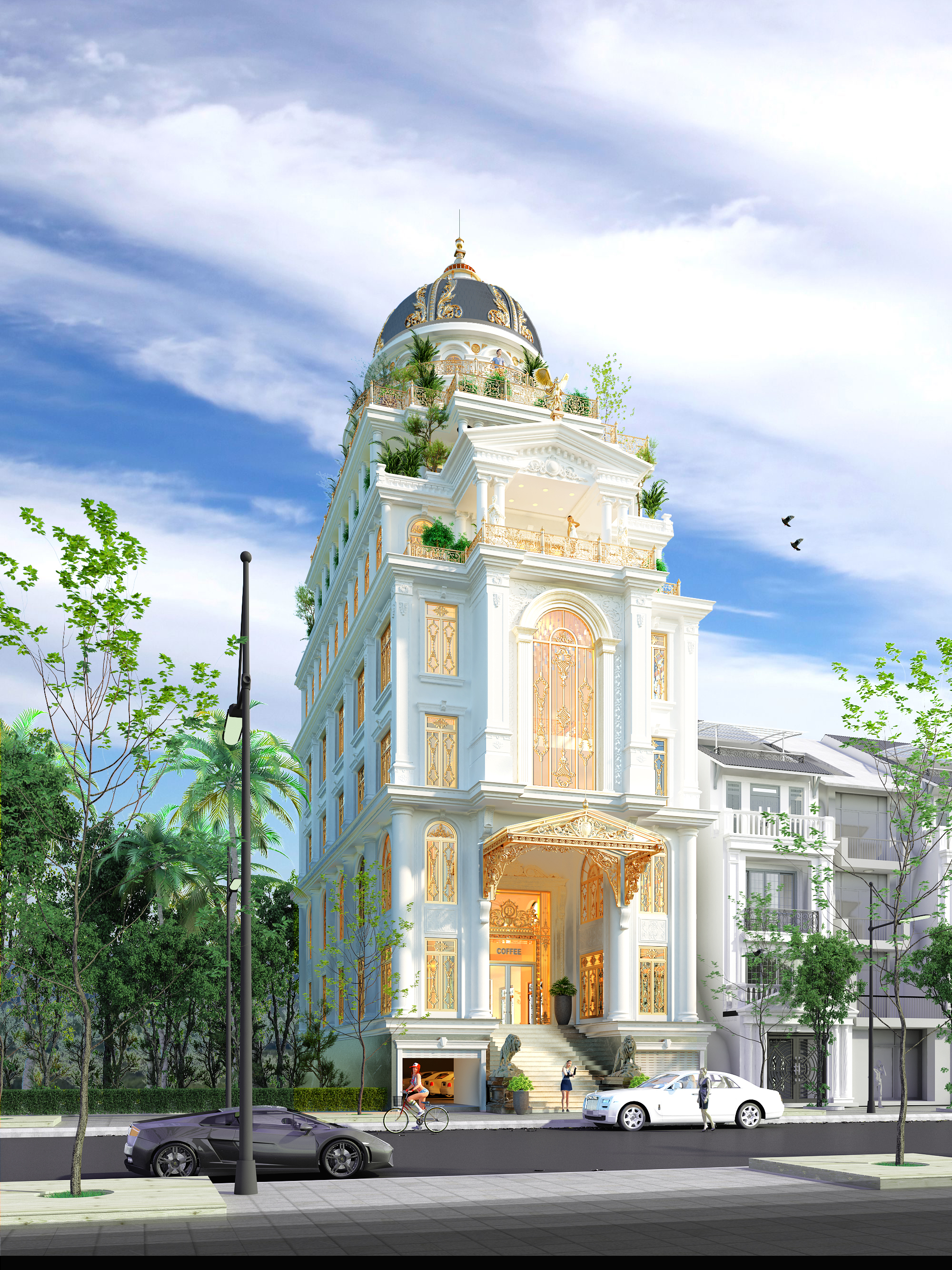 Công trình lâu đài tư nhân tại hồ  Thống Nhất TP Nam Định.