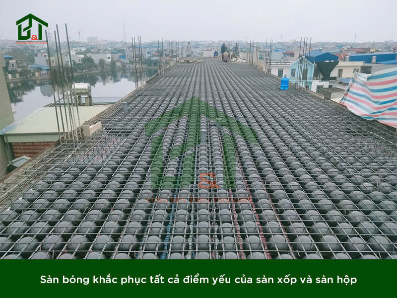 sàn bóng khắc phục nhược điểm của sàn hộp và sàn xốp